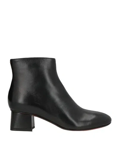 Santoni Woman Ankle Boots Black Size 8.5 Leather