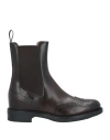 Santoni Woman Ankle Boots Chocolate Brown Size 6.5 Leather In Brown