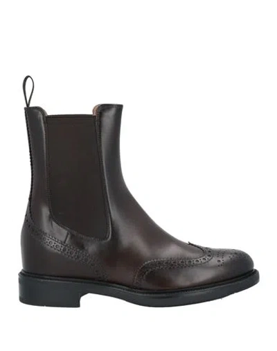Santoni Woman Ankle Boots Chocolate Brown Size 6.5 Leather