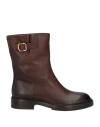 Santoni Woman Ankle Boots Chocolate Brown Size 7.5 Leather