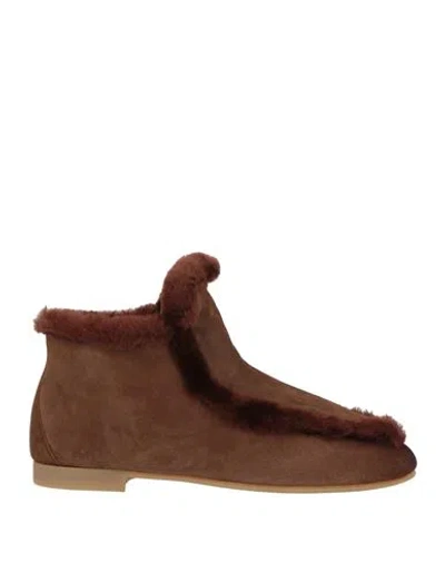 Santoni Woman Ankle Boots Chocolate Brown Size 7.5 Leather