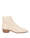Santoni Woman Ankle Boots Ivory Size 8 Leather In White