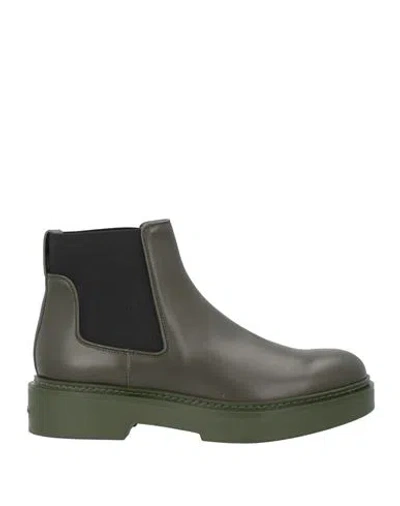 Santoni Woman Ankle Boots Military Green Size 8 Leather