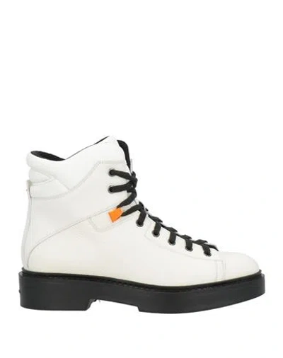 Santoni Woman Ankle Boots Off White Size 11 Leather