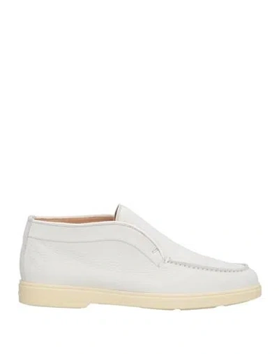 Santoni Woman Ankle Boots White Size 8.5 Leather