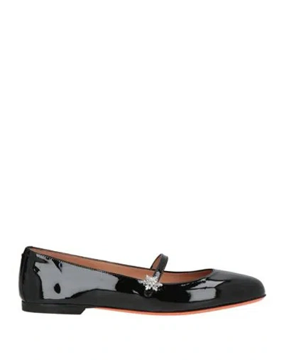 Santoni Woman Ballet Flats Black Size 7 Leather