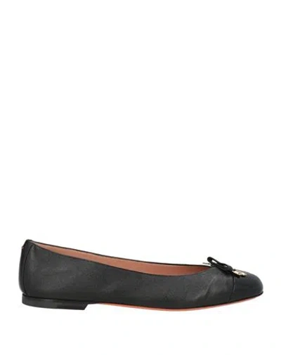 Santoni Woman Ballet Flats Black Size 7.5 Leather