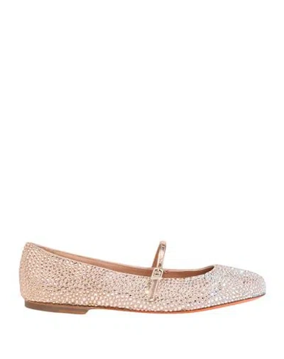 Santoni Woman Ballet Flats Blush Size 7.5 Leather In Pink