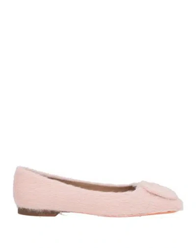 Santoni Woman Ballet Flats Light Pink Size 8 Leather
