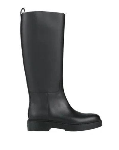 Santoni Woman Boot Black Size 5.5 Leather