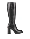 Santoni Woman Boot Black Size 7 Leather In Black