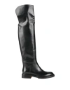 Santoni Woman Boot Black Size 7.5 Leather In Black