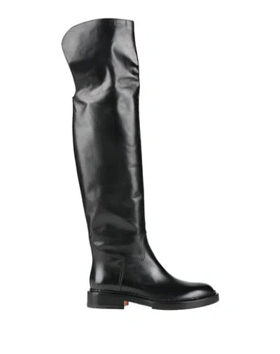 Santoni Woman Boot Black Size 7.5 Leather