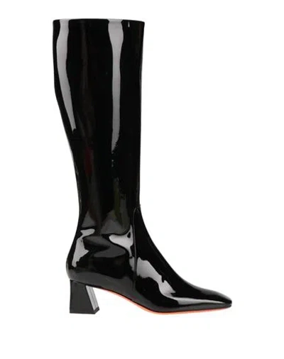 Santoni Woman Boot Black Size 8 Leather