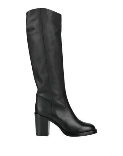 Santoni Woman Boot Black Size 8.5 Leather