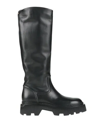 Santoni Woman Boot Black Size 9.5 Leather