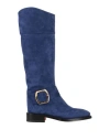 Santoni Woman Boot Blue Size 8 Leather
