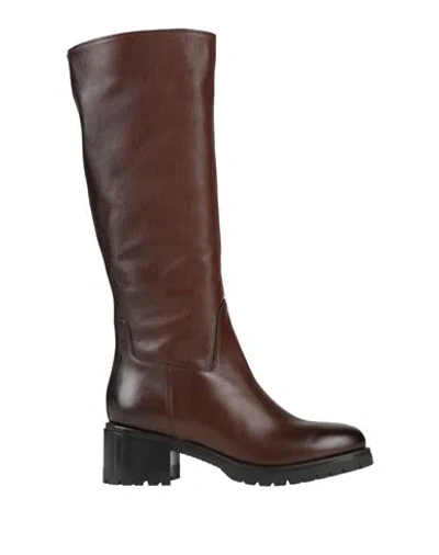 Santoni Woman Boot Chocolate Brown Size 8 Leather
