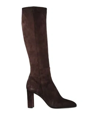 Santoni Woman Boot Dark Brown Size 10.5 Leather