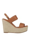 Santoni Woman Espadrilles Brown Size 8 Leather