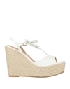 Santoni Woman Espadrilles White Size 11 Leather In White