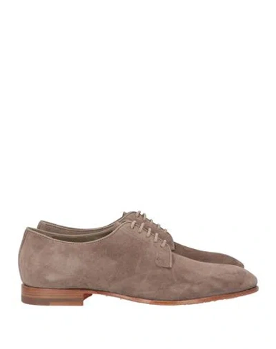 Santoni Woman Lace-up Shoes Light Brown Size 6.5 Leather In Beige