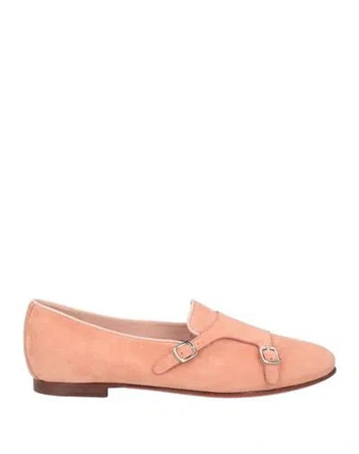 Santoni Woman Loafers Antique Rose Size 5.5 Leather In Pink