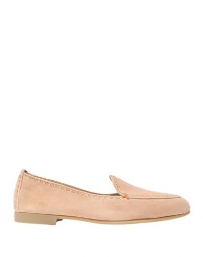Santoni Woman Loafers Beige Size 6.5 Leather In Brown