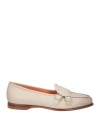 Santoni Woman Loafers Beige Size 7.5 Leather