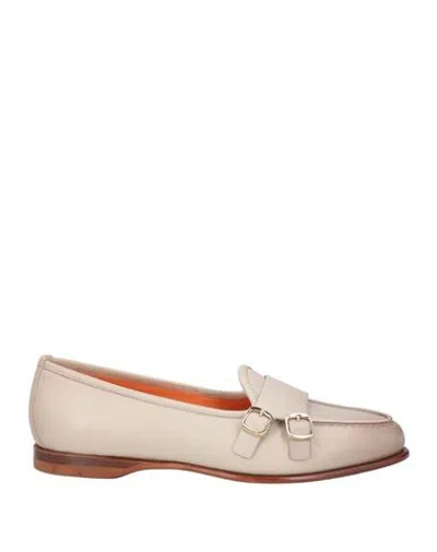 Santoni Woman Loafers Beige Size 7.5 Leather