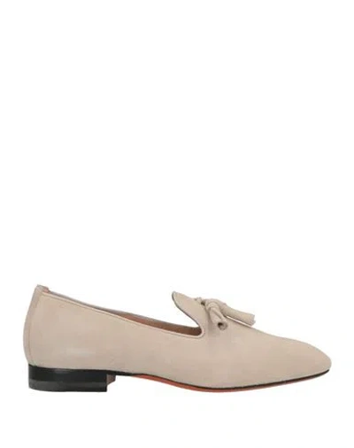 Santoni Woman Loafers Beige Size 7.5 Leather