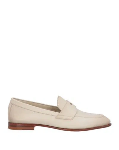 Santoni Woman Loafers Beige Size 7.5 Soft Leather