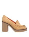Santoni Woman Loafers Beige Size 8 Leather In Beige