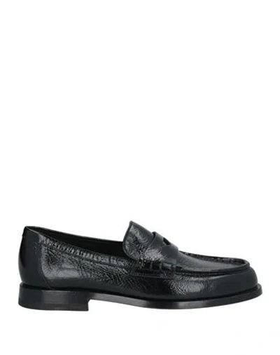 Santoni Woman Loafers Black Size 10 Soft Leather