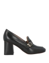 Santoni Woman Loafers Black Size 11 Leather In Black