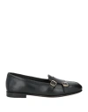 Santoni Woman Loafers Black Size 7 Leather In Black