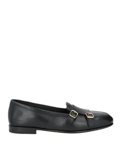 Santoni Woman Loafers Black Size 7 Leather