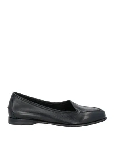 Santoni Woman Loafers Black Size 7 Leather