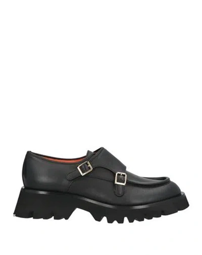 Santoni Woman Loafers Black Size 7 Leather
