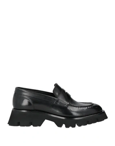 Santoni Woman Loafers Black Size 7.5 Leather