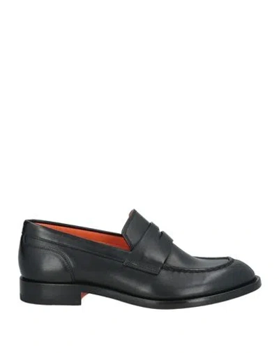 Santoni Woman Loafers Black Size 7.5 Leather In Multi
