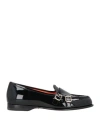 Santoni Woman Loafers Black Size 8 Leather In Black