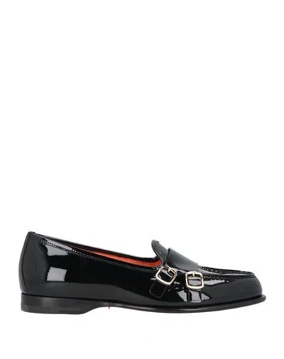 Santoni Woman Loafers Black Size 8 Leather