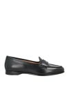 Santoni Woman Loafers Black Size 8 Leather In Black