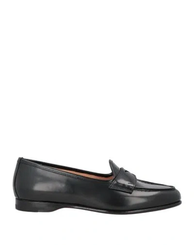 Santoni Woman Loafers Black Size 8 Leather