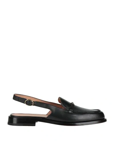 Santoni Woman Loafers Black Size 8 Leather