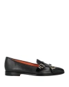 Santoni Woman Loafers Black Size 6 Leather