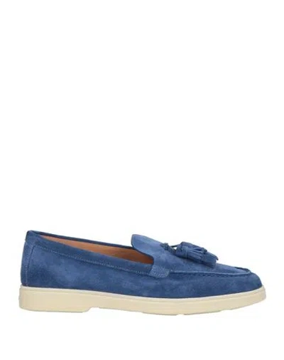Santoni Tassel-detail Suede Loafers In Blau