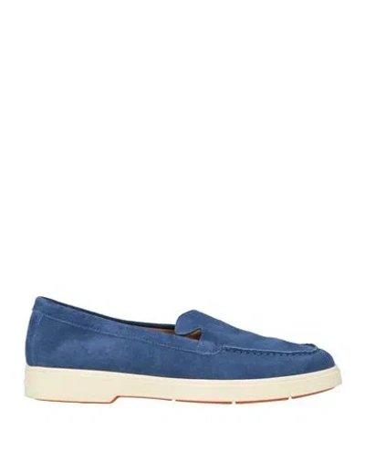 Santoni Woman Loafers Blue Size 6 Leather
