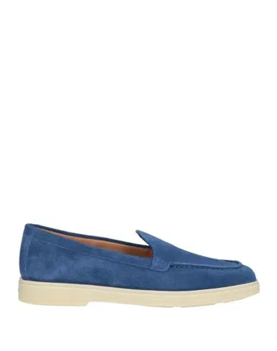 Santoni Woman Loafers Blue Size 6.5 Leather